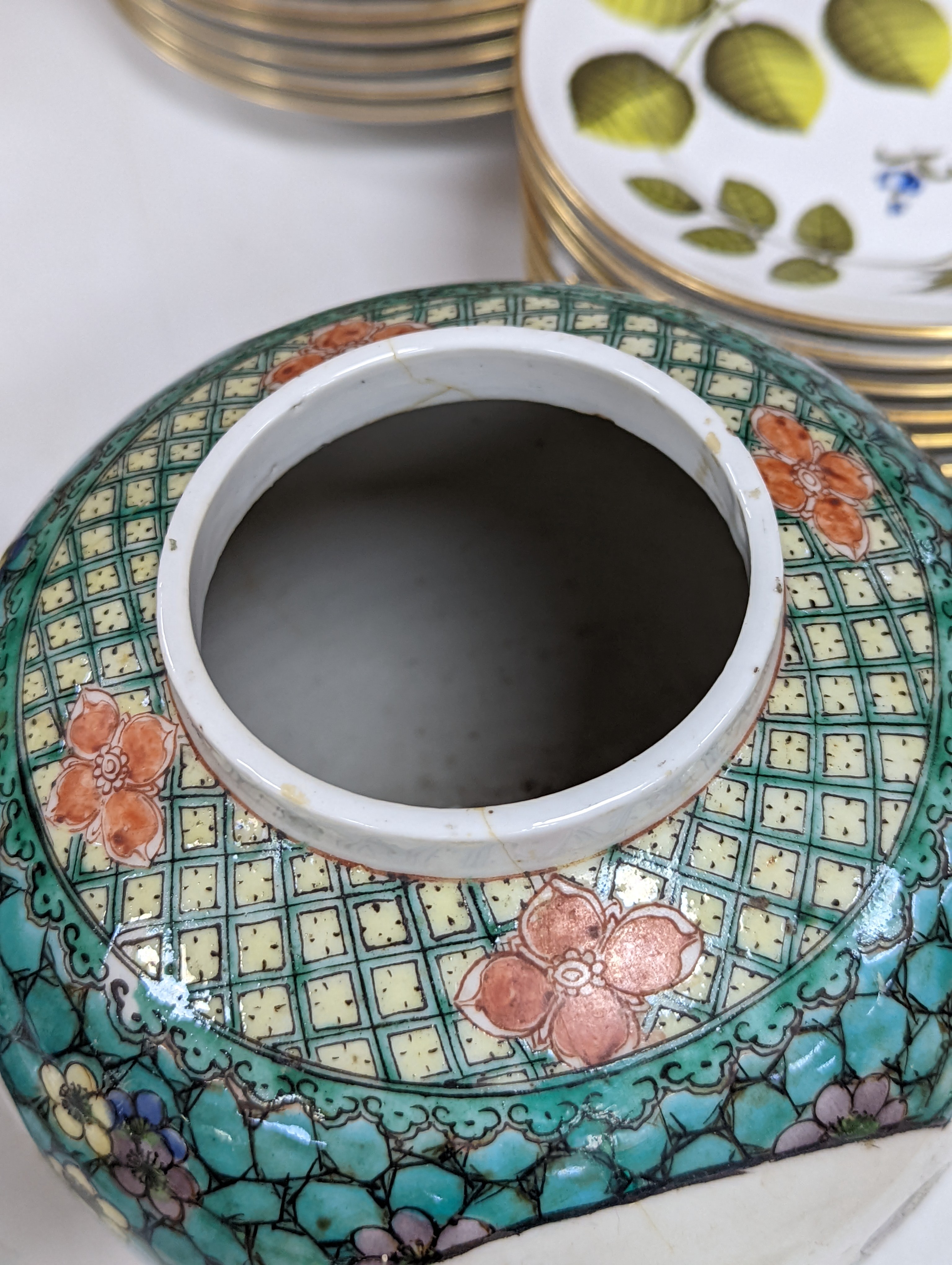 Two 19th century Chinese jars and a later doucai vase